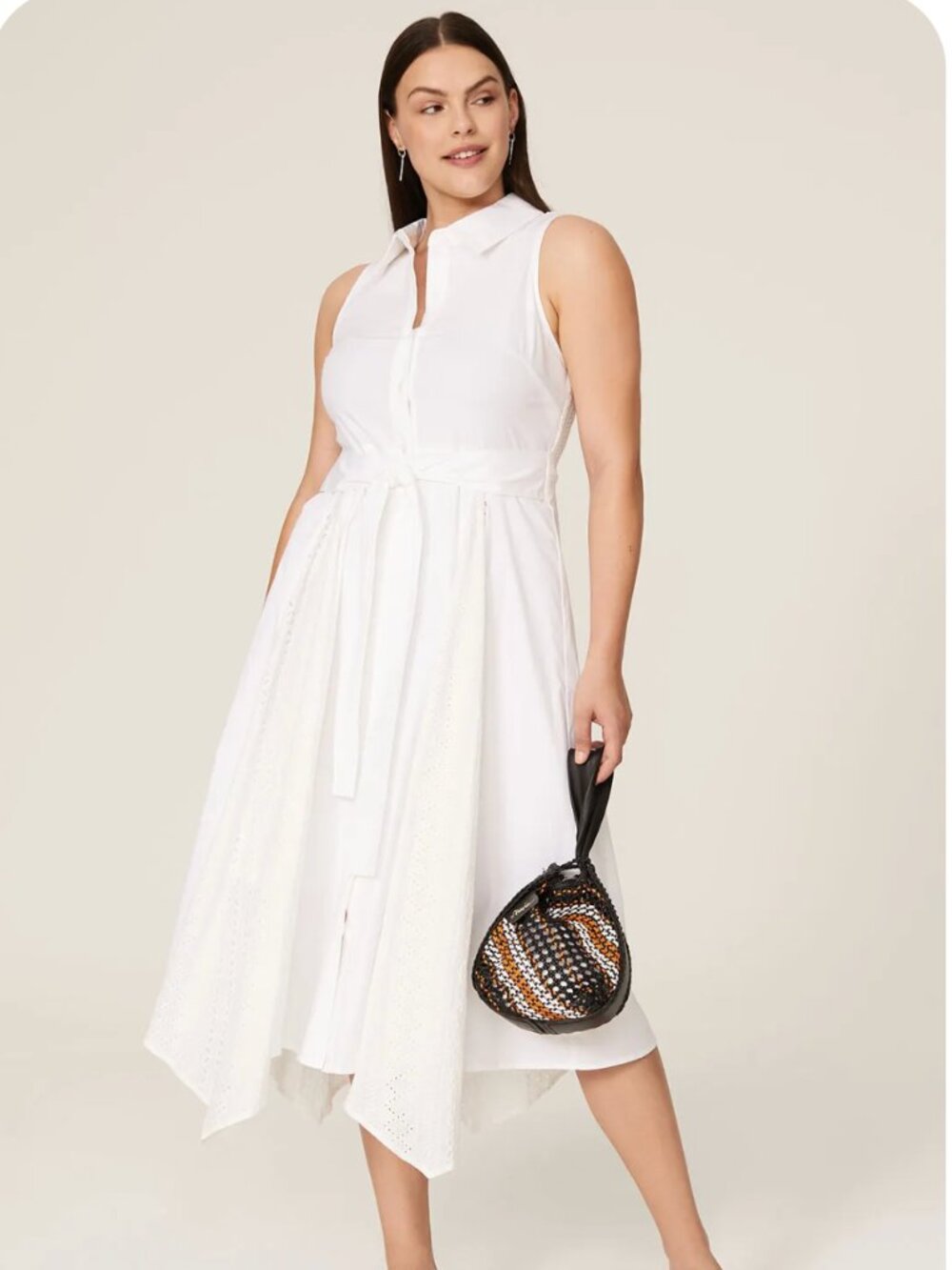 Marissa Web White Sleeveless Shirt Dress (14)